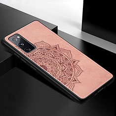 Custodia Silicone Ultra Sottile Morbida Cover con Magnetico S04D per Samsung Galaxy S20 FE (2022) 5G Oro Rosa