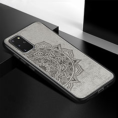 Custodia Silicone Ultra Sottile Morbida Cover con Magnetico S04D per Samsung Galaxy S20 Plus Grigio