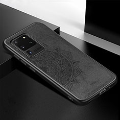 Custodia Silicone Ultra Sottile Morbida Cover con Magnetico S04D per Samsung Galaxy S20 Ultra Nero