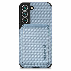 Custodia Silicone Ultra Sottile Morbida Cover con Magnetico S04D per Samsung Galaxy S21 FE 5G Blu