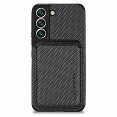 Custodia Silicone Ultra Sottile Morbida Cover con Magnetico S04D per Samsung Galaxy S21 FE 5G Nero