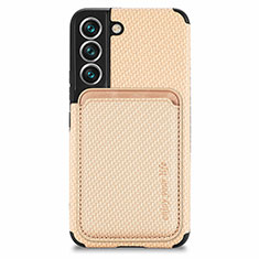 Custodia Silicone Ultra Sottile Morbida Cover con Magnetico S04D per Samsung Galaxy S21 Plus 5G Oro