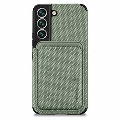 Custodia Silicone Ultra Sottile Morbida Cover con Magnetico S04D per Samsung Galaxy S21 Plus 5G Verde