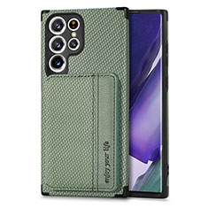 Custodia Silicone Ultra Sottile Morbida Cover con Magnetico S04D per Samsung Galaxy S21 Ultra 5G Verde