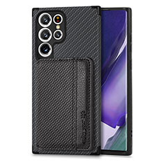 Custodia Silicone Ultra Sottile Morbida Cover con Magnetico S04D per Samsung Galaxy S23 Ultra 5G Nero