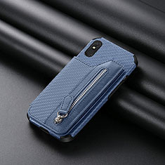 Custodia Silicone Ultra Sottile Morbida Cover con Magnetico S04D per Xiaomi Redmi 9AT Blu