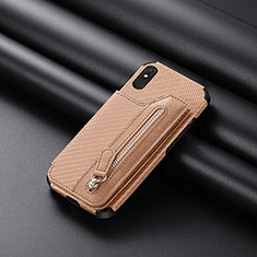 Custodia Silicone Ultra Sottile Morbida Cover con Magnetico S04D per Xiaomi Redmi 9AT Oro