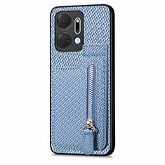 Custodia Silicone Ultra Sottile Morbida Cover con Magnetico S05D per Huawei Honor X7a Blu