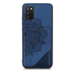 Custodia Silicone Ultra Sottile Morbida Cover con Magnetico S05D per Samsung Galaxy A03s Blu