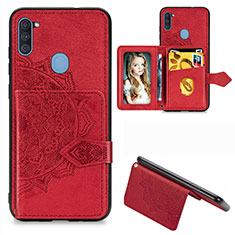 Custodia Silicone Ultra Sottile Morbida Cover con Magnetico S05D per Samsung Galaxy A11 Rosso