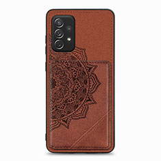 Custodia Silicone Ultra Sottile Morbida Cover con Magnetico S05D per Samsung Galaxy A52 5G Marrone