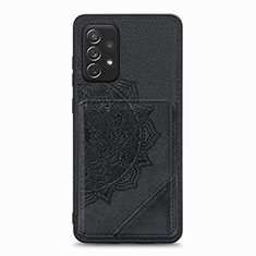 Custodia Silicone Ultra Sottile Morbida Cover con Magnetico S05D per Samsung Galaxy A52 5G Nero