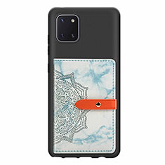 Custodia Silicone Ultra Sottile Morbida Cover con Magnetico S05D per Samsung Galaxy A81 Blu