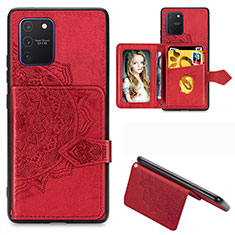 Custodia Silicone Ultra Sottile Morbida Cover con Magnetico S05D per Samsung Galaxy A91 Rosso
