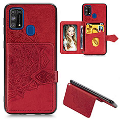 Custodia Silicone Ultra Sottile Morbida Cover con Magnetico S05D per Samsung Galaxy M21s Rosso