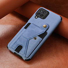 Custodia Silicone Ultra Sottile Morbida Cover con Magnetico S05D per Samsung Galaxy M32 4G Blu