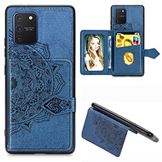 Custodia Silicone Ultra Sottile Morbida Cover con Magnetico S05D per Samsung Galaxy M80S Blu