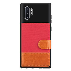 Custodia Silicone Ultra Sottile Morbida Cover con Magnetico S05D per Samsung Galaxy Note 10 Plus 5G Rosso