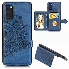 Custodia Silicone Ultra Sottile Morbida Cover con Magnetico S05D per Samsung Galaxy S20 Blu