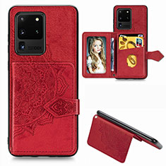 Custodia Silicone Ultra Sottile Morbida Cover con Magnetico S05D per Samsung Galaxy S20 Ultra 5G Rosso