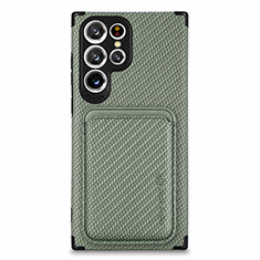 Custodia Silicone Ultra Sottile Morbida Cover con Magnetico S05D per Samsung Galaxy S22 Ultra 5G Verde