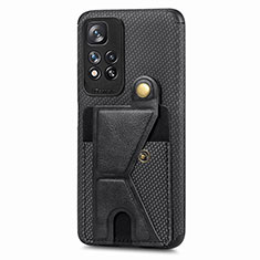 Custodia Silicone Ultra Sottile Morbida Cover con Magnetico S05D per Xiaomi Poco X4 NFC Nero