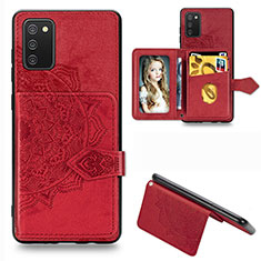 Custodia Silicone Ultra Sottile Morbida Cover con Magnetico S06D per Samsung Galaxy A02s Rosso