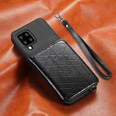 Custodia Silicone Ultra Sottile Morbida Cover con Magnetico S06D per Samsung Galaxy A22 4G Nero