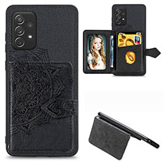 Custodia Silicone Ultra Sottile Morbida Cover con Magnetico S06D per Samsung Galaxy A72 5G Nero