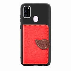 Custodia Silicone Ultra Sottile Morbida Cover con Magnetico S06D per Samsung Galaxy M21 Rosso