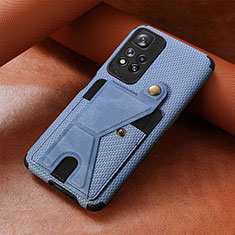 Custodia Silicone Ultra Sottile Morbida Cover con Magnetico S06D per Xiaomi Poco X4 NFC Blu