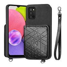 Custodia Silicone Ultra Sottile Morbida Cover con Magnetico S07D per Samsung Galaxy A02s Nero