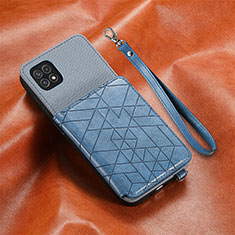 Custodia Silicone Ultra Sottile Morbida Cover con Magnetico S07D per Samsung Galaxy A22 5G Blu