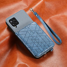 Custodia Silicone Ultra Sottile Morbida Cover con Magnetico S07D per Samsung Galaxy A42 5G Blu