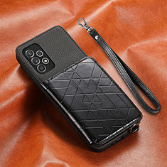 Custodia Silicone Ultra Sottile Morbida Cover con Magnetico S07D per Samsung Galaxy A52 5G Nero