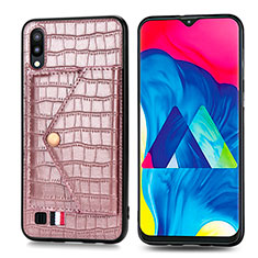 Custodia Silicone Ultra Sottile Morbida Cover con Magnetico S07D per Samsung Galaxy M10 Oro Rosa