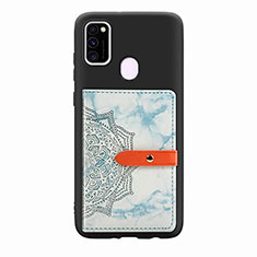 Custodia Silicone Ultra Sottile Morbida Cover con Magnetico S07D per Samsung Galaxy M30s Azzurro