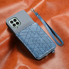 Custodia Silicone Ultra Sottile Morbida Cover con Magnetico S07D per Samsung Galaxy M53 5G Blu