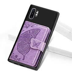 Custodia Silicone Ultra Sottile Morbida Cover con Magnetico S07D per Samsung Galaxy Note 10 Plus 5G Viola