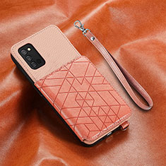 Custodia Silicone Ultra Sottile Morbida Cover con Magnetico S08D per Samsung Galaxy A02s Rosa