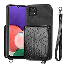 Custodia Silicone Ultra Sottile Morbida Cover con Magnetico S08D per Samsung Galaxy A22 5G Nero