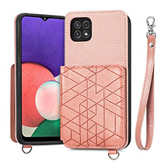 Custodia Silicone Ultra Sottile Morbida Cover con Magnetico S08D per Samsung Galaxy A22 5G Rosa
