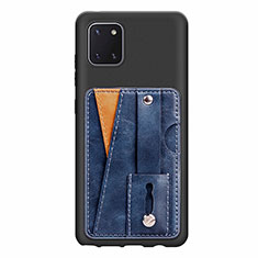 Custodia Silicone Ultra Sottile Morbida Cover con Magnetico S08D per Samsung Galaxy A81 Blu
