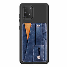 Custodia Silicone Ultra Sottile Morbida Cover con Magnetico S08D per Samsung Galaxy A91 Blu