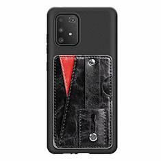 Custodia Silicone Ultra Sottile Morbida Cover con Magnetico S08D per Samsung Galaxy A91 Nero