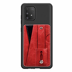 Custodia Silicone Ultra Sottile Morbida Cover con Magnetico S08D per Samsung Galaxy A91 Rosso