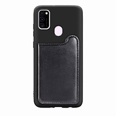 Custodia Silicone Ultra Sottile Morbida Cover con Magnetico S08D per Samsung Galaxy M30s Nero