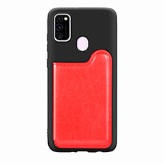 Custodia Silicone Ultra Sottile Morbida Cover con Magnetico S08D per Samsung Galaxy M30s Rosso