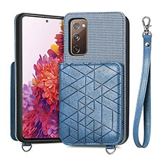 Custodia Silicone Ultra Sottile Morbida Cover con Magnetico S08D per Samsung Galaxy S20 Lite 5G Blu
