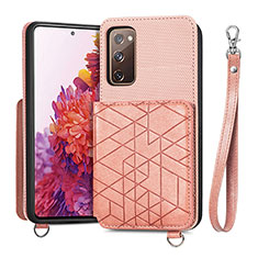 Custodia Silicone Ultra Sottile Morbida Cover con Magnetico S08D per Samsung Galaxy S20 Lite 5G Rosa